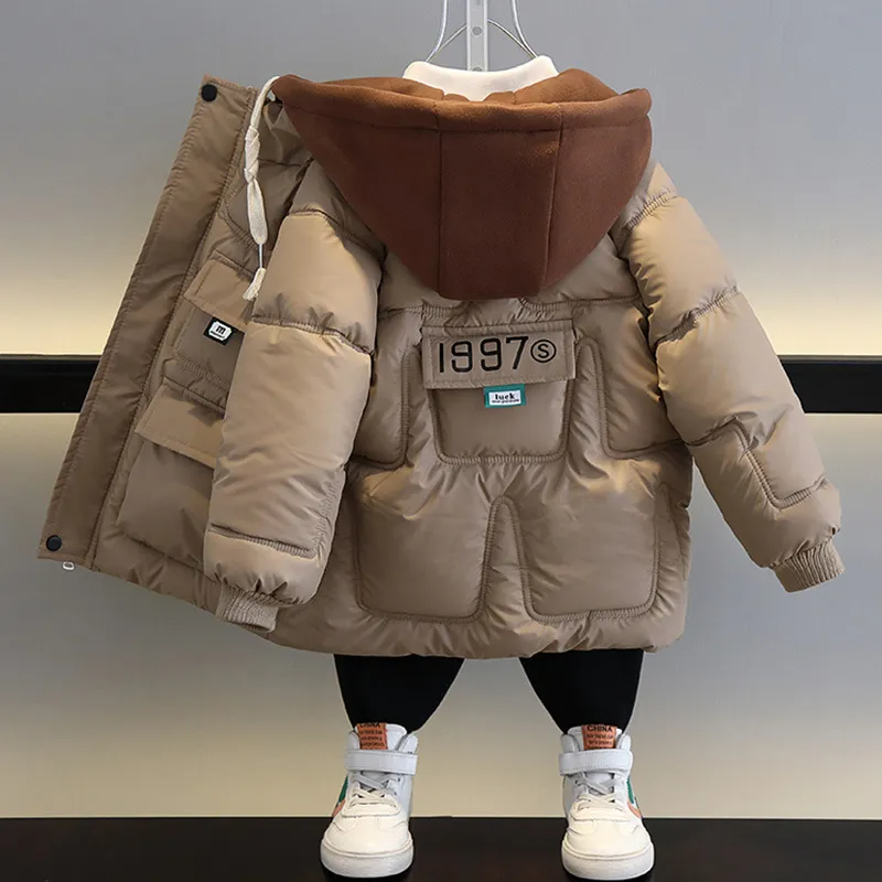 Winter Teen Kid Casual Warm Hooded Coat