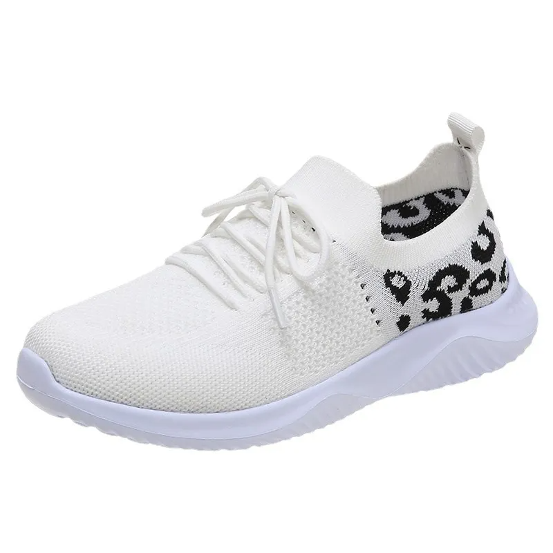 Women Casual Mesh Breathable Leopard Sneakers