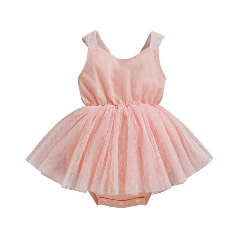 Kids Baby Girls Cute Mesh Bow Slip Dress