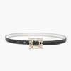 Women'S Fashion Casual Personality Rhinestone Alloy Smooth Buckle Genuine Leather Thin Belt