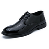 Men Casual Business Office PU Plaid Lace-Up Round-Toe Leather Shoes