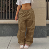 Women Fashion Loose Solid Color Casual Straight-Leg Pants