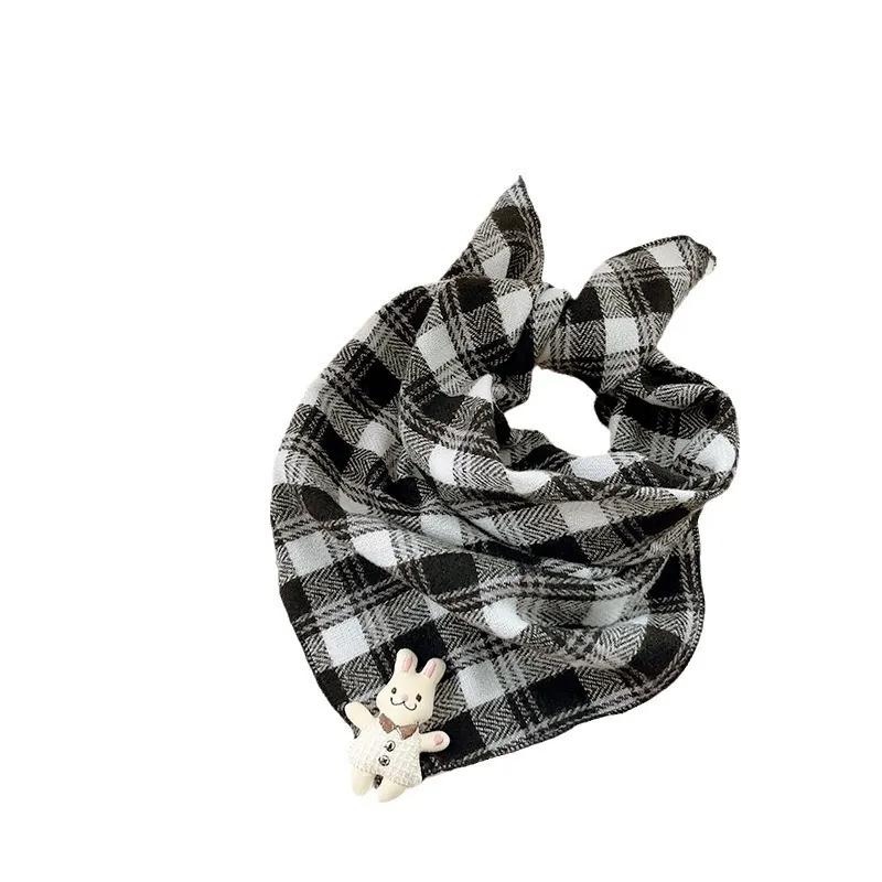 (Buy 1 Get 1) Kids Unisex Autumn Winter Casual Cute Versatile Cartoon Little Rabbit Playd Square Scarf