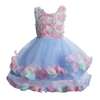 Kids Toddler Big Girls Fashion Party Cute Sweet Floral Flounced Pleated Sleeveless Mesh Party Tutu Dress