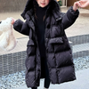 Girls Solid Color Warm Hooded Jacket