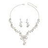 (Buy 1 Get 1) Luxury Fashion Wedding Party Rhinestone Necklace Earrings Set