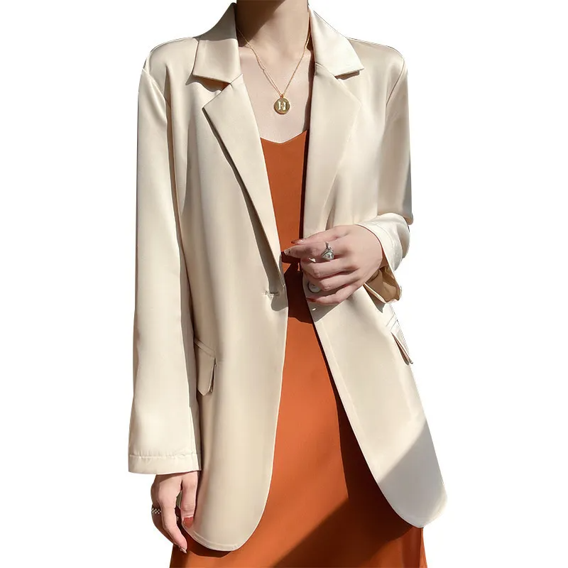 Women Fashion Casual Long Sleeve Solid Color Blazer Coat