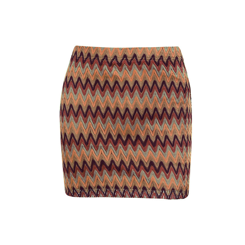 Women'S Retro Elegance Knitted Ripple Skirt