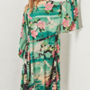 Women Fashion Boho Style Vacation Floral Print Cover-Up