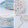 Girls Round Flower Decoration Crossbody Bag