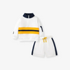 Kids Toddler Big Boys Spring Autumn Fashion Casual Cute Color-Matching Long Sleeve Round Neck Zipper Sweatshirts Shorts Set