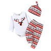 Kids Baby Boys Girls Fashion Casual Christmas Deer Round Neck Long Sleeve Romper Trousers Sets