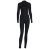 2 pieces Women Stand Collar Sexy Backless Long Sleeve Hip Lift Sports Solid Color Yoga Tight Jumpsuits