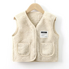 Kids Toddler Big Boys Girls Autumn Winter Fashion Casual Solid Color Zipper V Neck Plush Vest