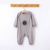 Baby  Fashion Casual Versatile Sun Moon Rainbow Strip Long Sleeve Round Neck Bodysuit