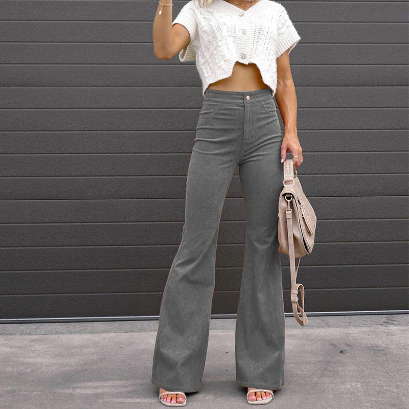 Women'S Fashion Solid Color Corduroy Flared Pants