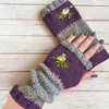 (Buy 1 Get 1) Autumn Winter Women Fashion Warm Stitching Embroidered Half Finger Gloves