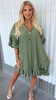 Casual Fashion Women Solid Color Ruffled Short Sleeve Loose Shirt Dress