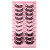 Women'S Diamond-Encrusted Natural Thick Glitter Powder False Eyelashes 10 Pairs/Set