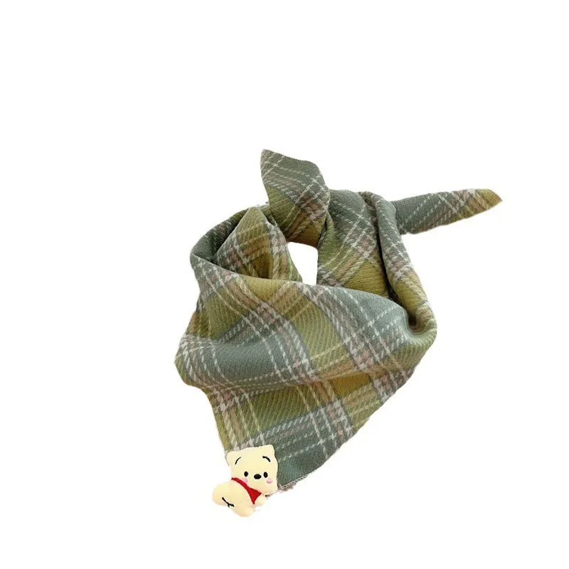 (Buy 1 Get 1) Kids  Winter Versatile Cute Cartoon Animal Plaid Scarf