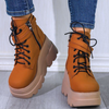 Women Fashion Platform Platform High Top Buckle Ankle Boots