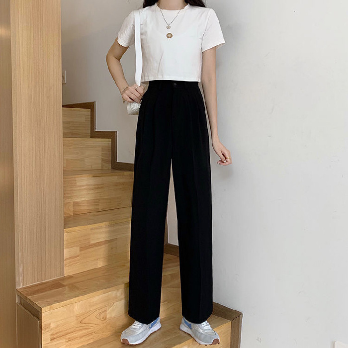 Women'S Fashion Casual Drape High Waist Suit Pants