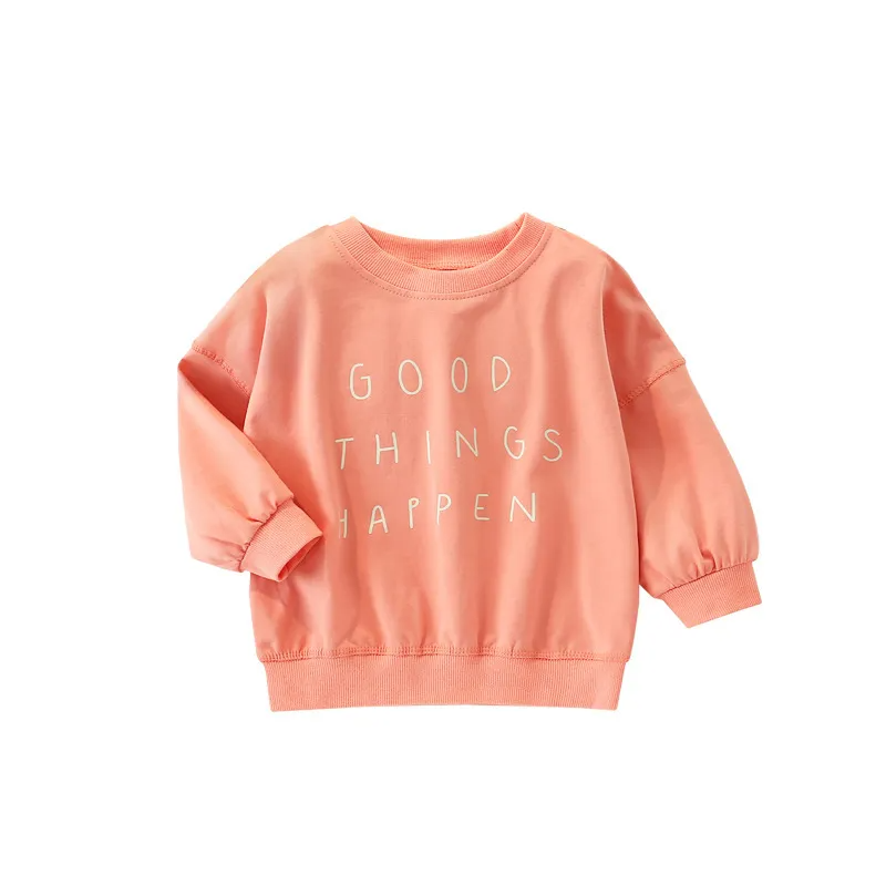 Children Kids Baby Fashion Girls Casual Basic Long Sleeve Letter Print Sweatshirt