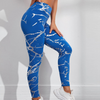 Women Leisure Marble Pattern Yoga Leggings