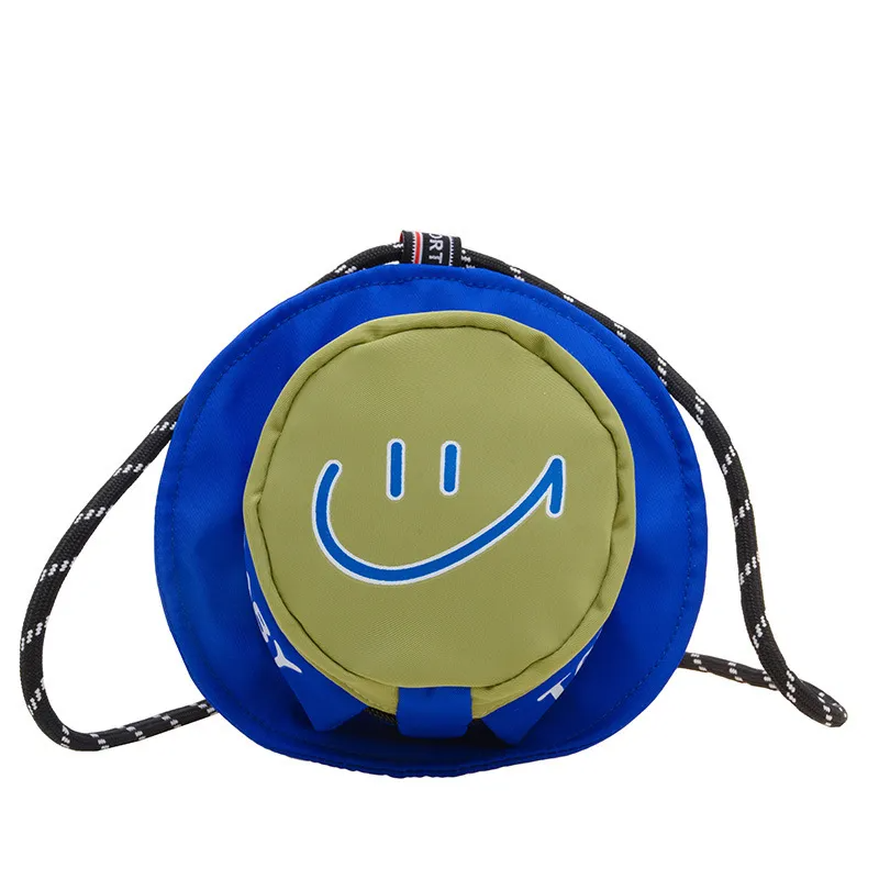 Children Kids Baby Fashion Girls Boys Smiley Color Matching Round Crossbody Messenger Bag