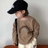 (Buy 1 Get 1) Kids Toddler Big Boys Girls Fashion Casual Cute Rainbow Waffle Long Sleeve Round Neck T-Shirt