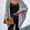 Autumn And Winter Women Casual Solid Color Irregular Knit Cardigan Jacket