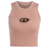 Women'S Fashion Casual Knitted Round Neck Letter Printing Cropped Tank Top