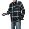 Men Casual Long Sleeve Lapel Single-Breasted Fleece-Lined Thick Plaid Printed Shirt