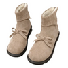 Autumn Winter Women Fashion Plus Size Suede Bow Round Toe Flat Snow Boots