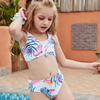 Girls Fashion Plants Printed Tops And Bottoms Bikini Suit