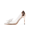 Women Fashion Sexy Transparent Pointed Toe Rhinestone Stiletto Pumps