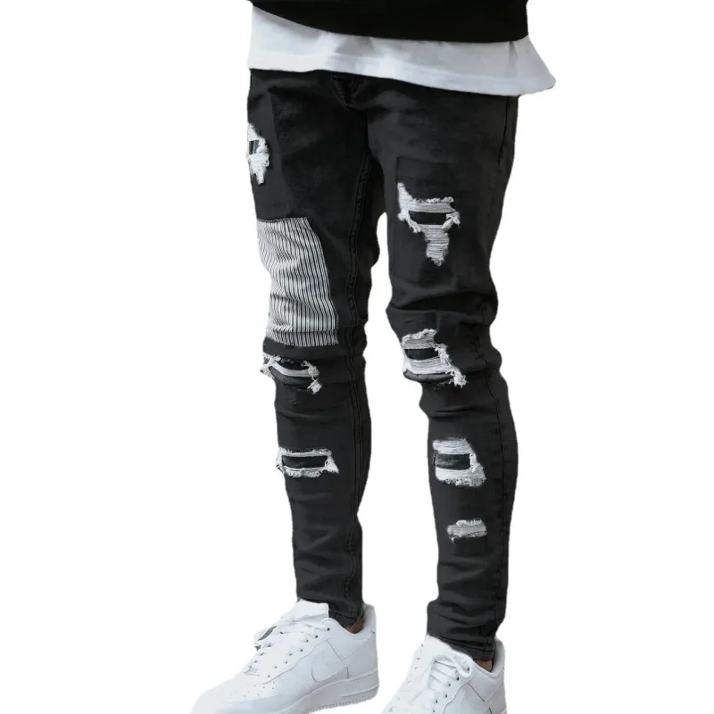 Men Fashion Ripped Skinny Jeans