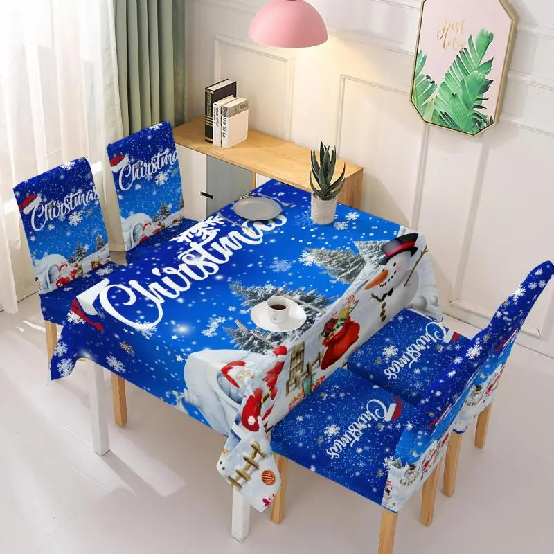 (Buy 1 Get 1) Christmas Cartoon Fashion Santa Bell Snowman Printed Tablecloth Tableware