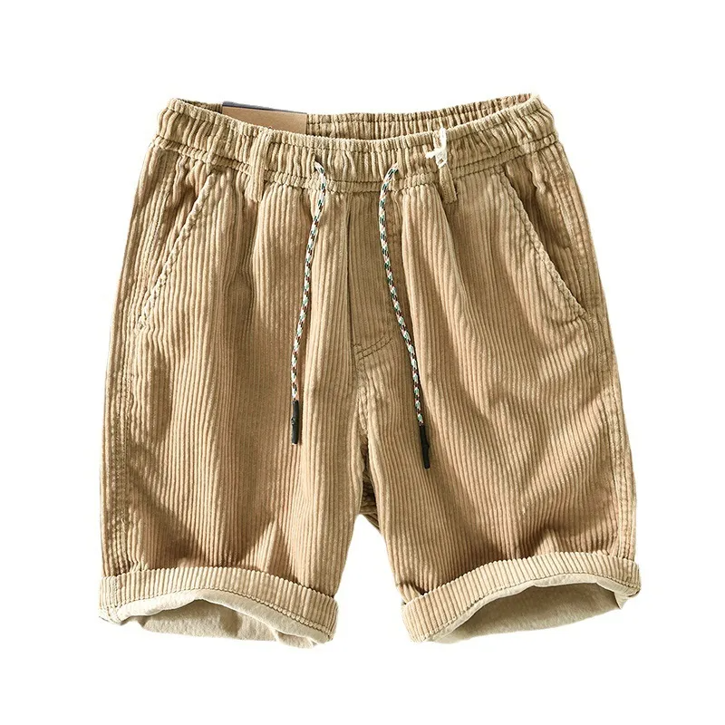 Men Fashion Loose Casual Corduroy Cargo Shorts Pants