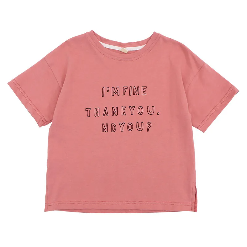 Children Kids Baby Fashion Girls Boys Casual Short Sleeve Letter Print T-Shirt