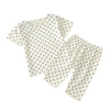 Girls Casual Round Neck Short Sleeve Polka Dot Top And Pants Pajama Set