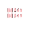 ( Buy 1 Get 2 ) Women Fashion Frosted Bevel Edge Pink Black Line Wearable False Nails