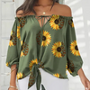 Women Elegant Bohemian Sexy Fashion Floral Print Off-The-Shoulder Top