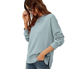 Women Autumn Winter Round Neck Long Sleeve Solid Basic Sweatshirt