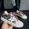 KIDS Girls Boys Spring Autumn Fashion Casual Color Matching PU Floral Pattern Leopard Breathable Star Board Shoes