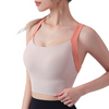 Women Solid Color Tank Top Backless Crossover Exercise Yoga Simple Tops
