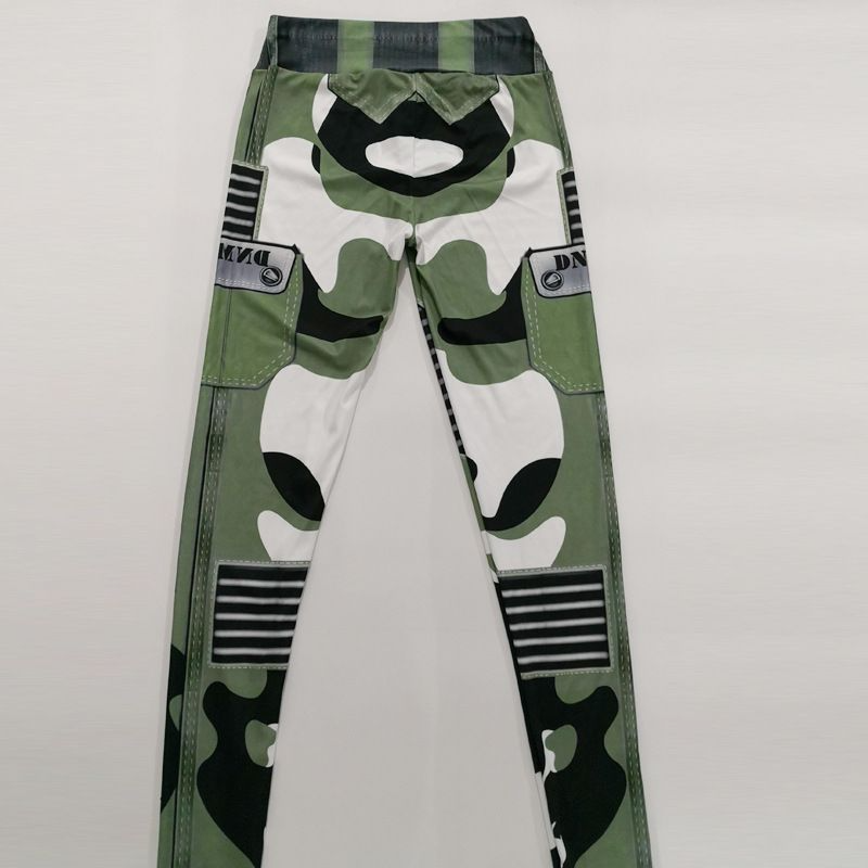 Unique Camouflage Pocket Print Casual Sports Leggings Pants