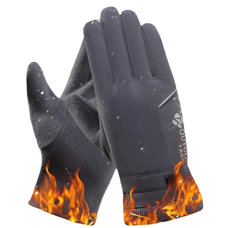 (Buy 1 Get 1) Men Winter Outdoor Cycling Warm  Velvet Gloves