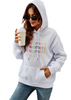 Women Casual Basic Long Sleeve Gradient Letter Print Pocket Hoodie