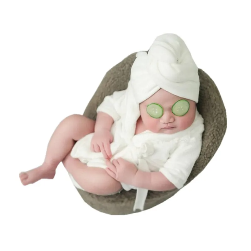 Newborn Photography Solid Color Thickened Bathrobe And Towel Set